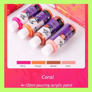 Mont Marte Acrylic Pouring / Fluid Paint Set 120ml 4pc- 4 different themed Sets