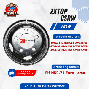 Velg Isuzu Elf Nkr-71 Euro Lama 600GX16 Ready Lubang 5 Oval Ketebalan 10mm/12mm - Merk CSRW/ZXTOP