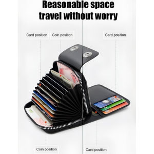 Card Holder Coin Business Card Case Fine Quality Fabrics Business Card Holder Zipper Quick-fit Pocket Large Capacity Zippered Card Holder For Men