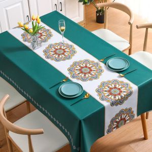 LULU Waterproof oil-proof PVC Table Cloth Kitchen Dinning Table Cover Dust-proof Ins style Rectangle Table Cover Home Kitchen Wedding Tablecloth