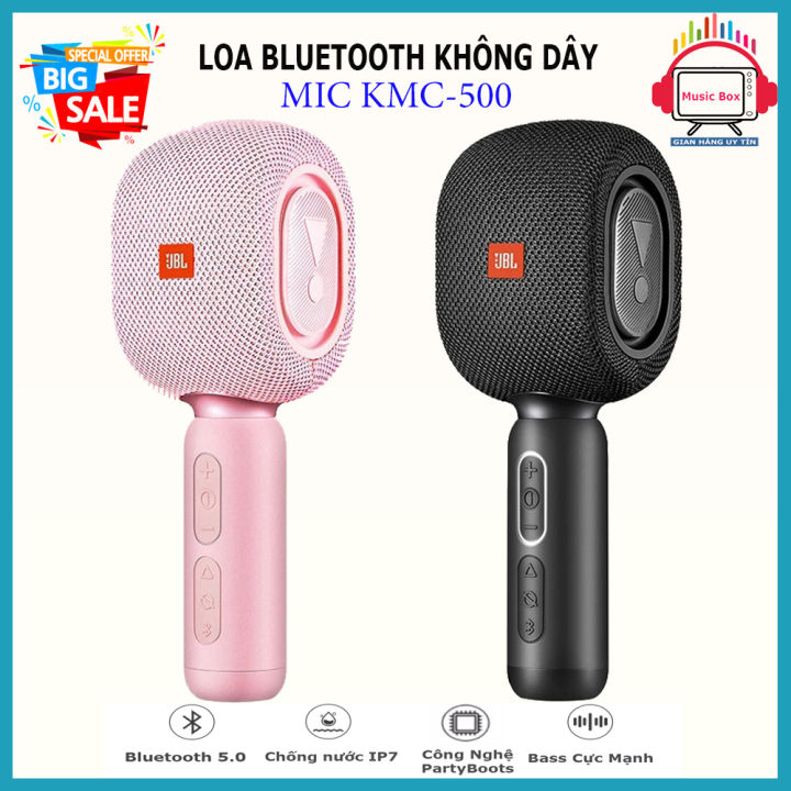 MẪU HÓT Mic Hát Karaoke Bluetooth JBL KMC-500 Cao Cấp Micro Cầm