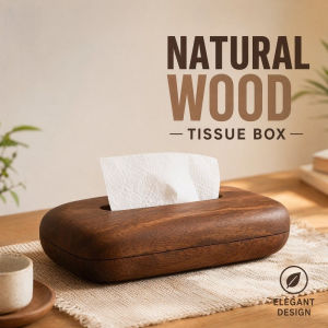 Walnut Wood Tissue Box Desktop Tissue Case Office Bedside Table Decoration Storage Box Ornament