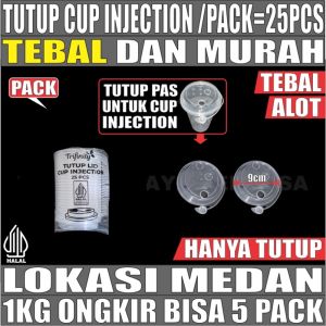 Thinwall Cup Injection Tebal 12oz 380ml / 14oz 400ml / 16oz 500ml / 24oz 700ml n Tutup Sambung Plastik Bening Pack Medan