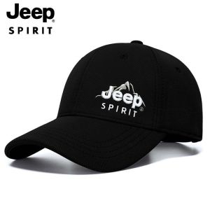 Jeep Spirit Mens/Womens Baseball Hat 100% Cotton Embroidered Hat In Black