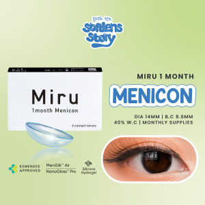 MENICON MIRU 1-Month 3 Pasang Softlens Bening Minus Jepang Original Lensa Kontak Setipis Tissue