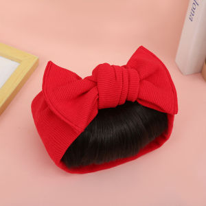 Christmas gifts Hair Accessories Infant Baby Girl Bow Wig Hat Hairpiece Ribbed Cotton Elastic Newborn Children Headband for Kids Girls Headwear