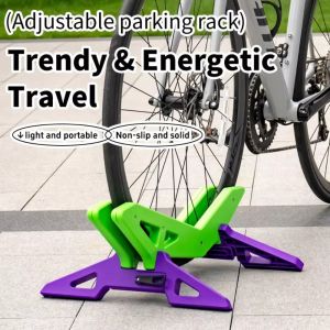 PANG8 Adjustable Bicycle Parking Stand Universal Anti-Slip Bike Display Holder Stable Portable Cycling Fixed Footrest Bracket Indoor