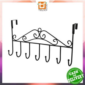 OFM-C789 Gantungan Baju Belakang Pintu Multifungsi Tanpa Paku 7 Hook Steel Clothes Hanger Modern