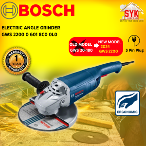 SYK Bosch GWS 2200 Electric Angle Grinder Machine Mesin Elektrik Pengisar Sudut Pemotong Besi  0 601 8C0 0L0