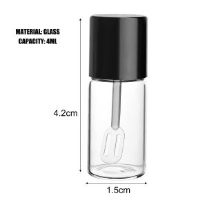 5PCS 4ML Mini Glass Refillable Bottles with Mini Digging Spoon Jars Empty Travel Bottle Liquid Foundation Dispenser Sample Container
