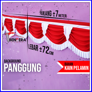 BENDERA BACKGROUND PANGGUNG 8 METER (10 GELOMBANG)