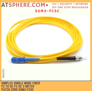Simplex Single Mode Fiber Optic FC to SC FC-SC SC-FC 3m 3 Meter Patch Cord Cable SSM3-FCSC