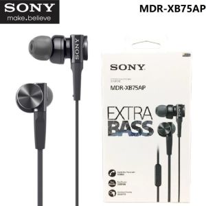 Sony MDR-XB75AP In-Ear Extra Bass Earphones 3.5mm Wired Stereo Earbuds Sport Handsfree Headset With Mic