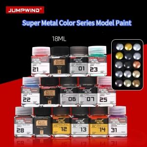 18ml JUMPWIND Metal Series Model Paint High Gloss Metallic Pigment DIY Handicraft Character Model Art Coloring Painting Supplies