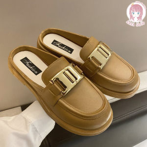 Sasa Girls Fashion 🔥รองเท้าแฟชั่นผู้หญิง💥 รองเท้าส้นหนา เรียบหรูดูแพง พื้นนิ่มใส่สบายเท้า รุ่นเปิดส้นเท้า T103🔥