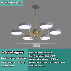 LED Chandelier 6 Lights Modern Mid Century Ceiling Light Industrial Pendant Lighting Fixture