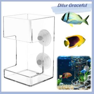 Ditur Cá trung chuyển cho 2025 hồ cá mới bể cá khay món ăn với cốc hút Acrylic cá ăn ống cá thực phẩm chủ