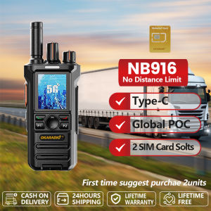 OKARADIO NB916 Global POC Walkie Talk 5000km No Distance Limit 4G Network Outdoor Portable Two Way Radio Dual SIM Card Solts