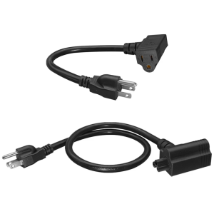 Portable 3 Prongs Power Cord Nemas 5 15P to C5 and 5 15R Simultaneous Connection Cable Heavy Gauges Copper Conductors