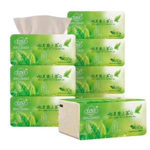 LGT Organic Toilet Paper Facial Tissue Paper 4 ply 8 Packs Tissue Paper Towel 480 Sheets