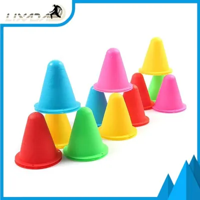 LIXADA 50 Pieces Track Training Cones Roller Skating Obstacles Nimble Sports Small Cones for Indoors Outdoors 5 Assorted Colors