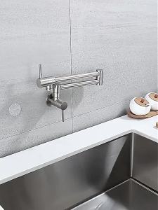 AU Stainless steel kitchen faucet wall-mounted folding faucet stove faucet retractable and rotatable multi-directional faucet