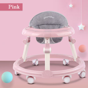 Beige Baby walker with Handle and Foot Pad Foldable with Music Adjustable As dinner table Baby Gear Baby Walkers
