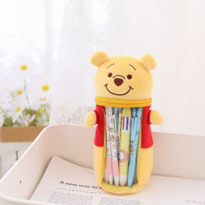 Sanrio Kuromi Melody Pen Holder Kawaii Plush Doll Cinnamoroll Large Capacity Cartoon Transparent Anime Plushie Pencil Case School Stationery Box