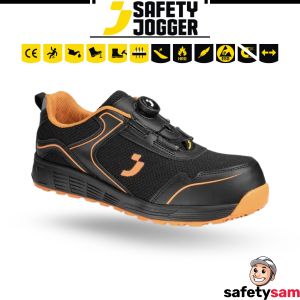 Safety Jogger Lobi S1P Steel-Toe Safety Shoes with Ankle Protection Reflective Straps Lightweight ESD Puncture-Resistant Slip-Resistant