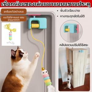 เชือกห้อยของเล่นแมวแบบแขวนประตู เชือกแขวนล่อแมว ของเล่นสําหรับแมว แบบแขวนประตู ยางยืดตกแมว รูปสัตว์ ของเล่นล่อเเมว Cat Toy