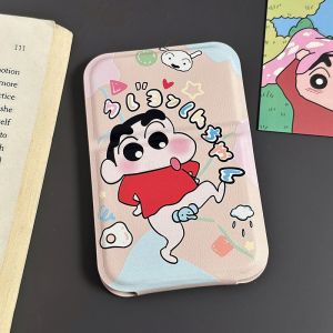 Gương trang điểm Shin-chan — nhỏ gọn bao da PU chắc chắn gấp gọn bỏ túi . Phụ kiện xinh xắn cho cô nàng điệu đà