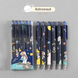 Mumystation 6Pcs Pulpen Mekanik Gel Motif Lucu /Bolpen Gel Karakter Pen Gel Mekanik