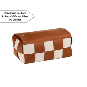 [Ready Stock] Checkerboard Checkered PU Leather Tissue Box Tissue Holder Organizer Storage Box Home House Living Decoration Living Room Bedroom Bathroom Toilet Mirror Kitchen Dining Room Car Tissue Box Cheap Modern Aesthetic White Black Blue Brown Grey