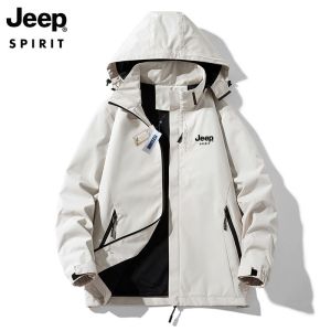 JEEP SPIRIT 25เสื้อแจ็คเก็ตกันลมสำหรับทั้งหญิงและชายเสื้อคู่รักเสื้อคู่แฟชั่นกันลมกันน้ำเสื้อวิ่งเดี่ยว
