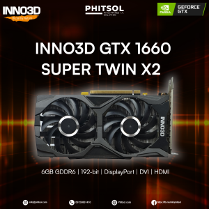 INNO3D GTX 1660 SUPER | 6GB GDDR6 | 19BIT | Display Port | DVI | HDMI | (SLIGHTLY USED)