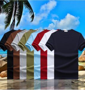 [ZeroDis] Ready Stock Men Short Sleeve O-neck T-shirts  Cotton Solid Color Loose Basic T-shirt Casual Fitness top
