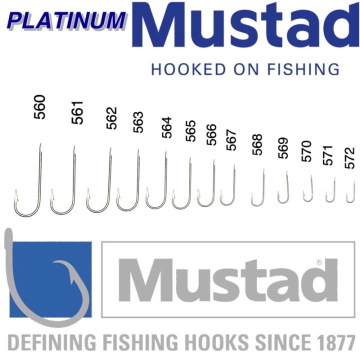 80pcs Per Box MUSTAD 560 - 572 Norway Fishing Hooks 900MD