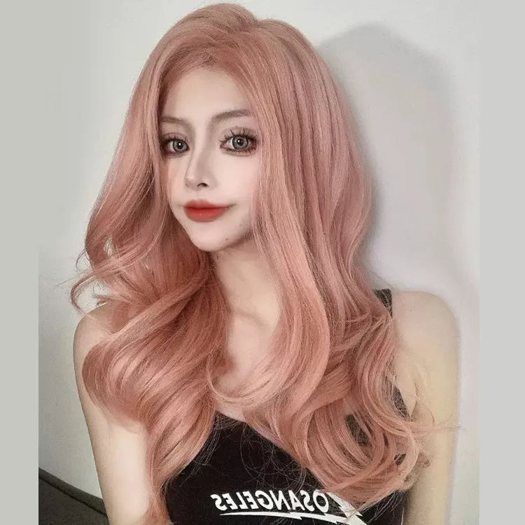 Miss Wiggy Super Soft 60CM Wig Hair Extension For Women Fashion Pink Wave Long Curly Hair MW5005 Lazada PH