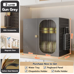SIV 2/3Tier Rak Pinggan Stainless Steel Dish Rack Dish Drainer Dish Rak Kitchen Plate Drying Rack Storage Organizer