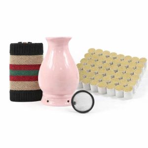 Combo Cốc Phù Dương Xông Hơ Tặng 54 Nhang Ngải + Bộ Bình Gốm Sứ Hồng Ngải Cứu + Vỏ Cách Nhiệt PVN9996