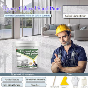 [5KG WITH TOOL] Epoxy Colored Sand Paint Waterproof Non-slip Wear-resistant Imitation Marble Durable Paint gooti marble paint German Imported Colored Sand Floor Paint Self Leveling Floor Paint Cement Topcoat Indoor Household