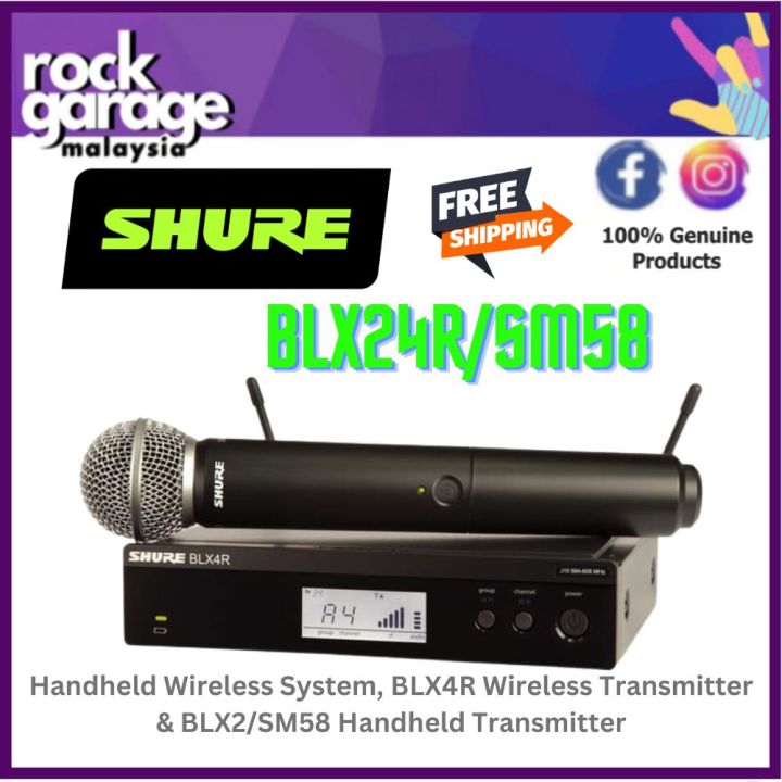 Shure BLX24R/SM58 Handheld Wireless System, BLX4R Wireless Transmitter