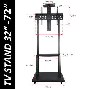SG Stock 32‘’-72‘’inch Mobile LCD TV Stand Vertical TV Trolley Stand Adjustable Floor Standing TV Mobile Cart