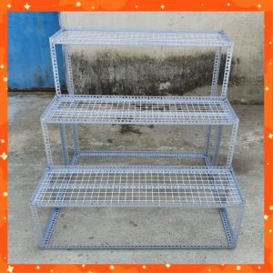Kệ sắt V lỗ bậc thang 3 bậc khung V3x3cm gắn bánh xe ( Tấm lưới sắt ) để cây và hàng hoá