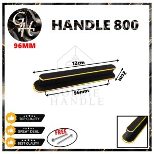 Handle Tarikan Black List Gold 800 Furniture Minimalis Gagang Pintu Meja Lemari Nakas Furniture
