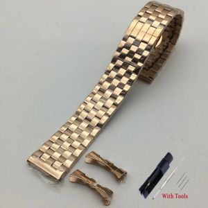 2026 18mm 20mm 22mm 24mm 304L Stainless Steel Watch Strap Metal Folding Buckle Curved+Flat End Watch Bracelet Accessories with Tool