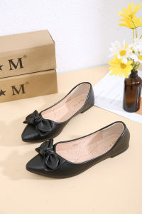 [JY] NEW korean bowknot leather pointed toe   doll shoes  flat shoes for women .