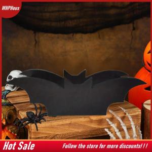 【COD】🔥🔥🔥 Halloween Bat Makeup Brush Holder Gothic Wooden Storage Box Crystal Display Holder Cosmetics Jewelry Storage Tray Home Party