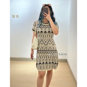 4982 Tara Tribal Knit Midi Dress Wanita Rajut Import Korean Style