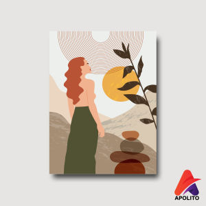 APOLITO (15X20 CM) HIASAN DINDING BOHO CEWEK ABSTRAK WALLDECOR PAJANGAN KAMAR DEKORASI KAYU